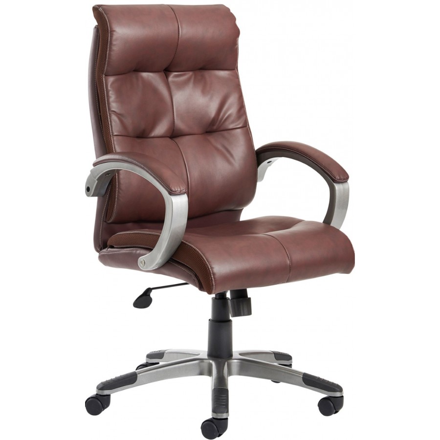 Calgary Brown Leather Faced Office Chair